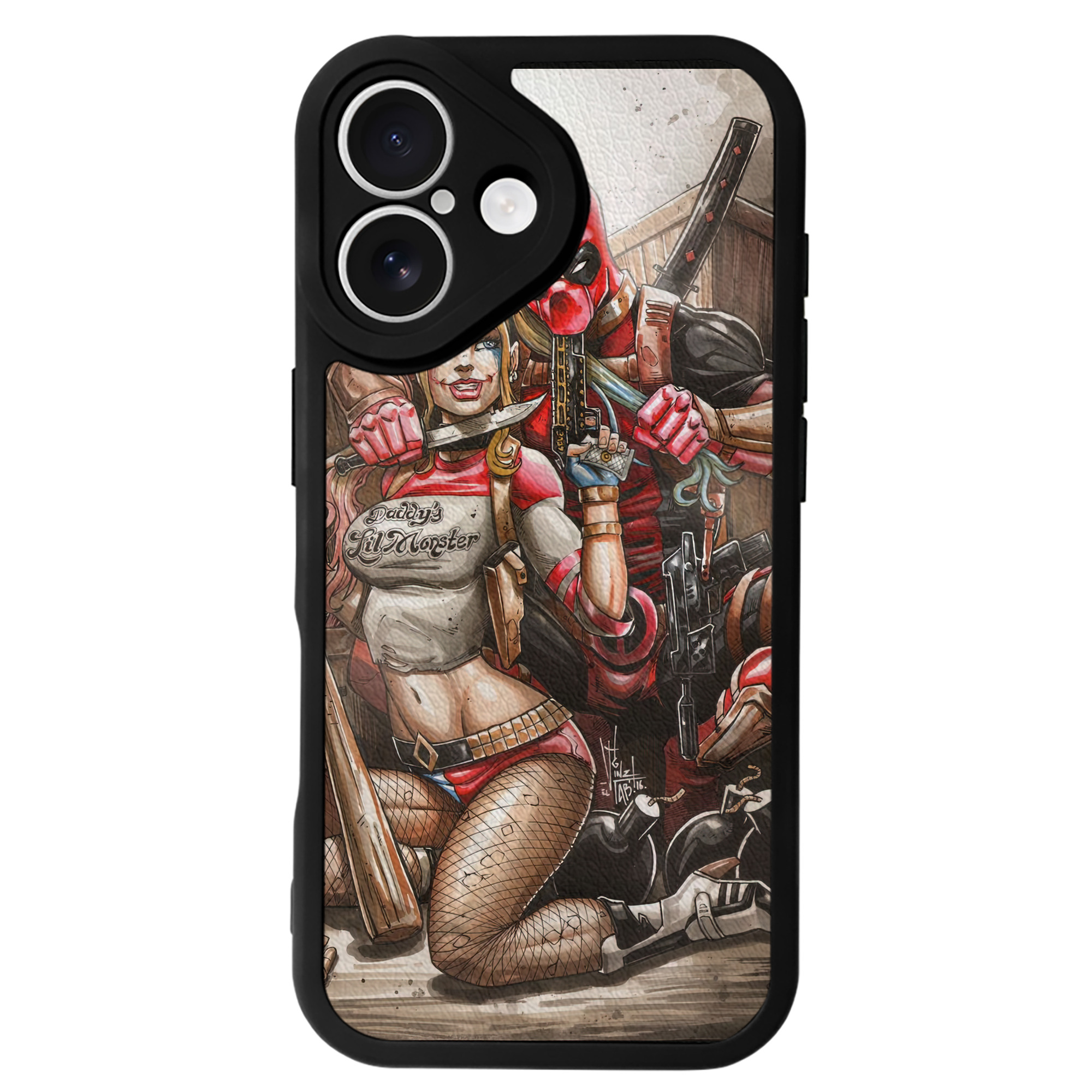 （画像用） Deadpool デッドプール 【iPhone 16シリーズ対応】シリコンスマホケース（レザー調） 材質：シリコン